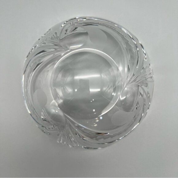 Rogaska Full Lead Crystal Frosted Swirl Bowl Candy Dish 5.5” Yugoslavia - Picture 9 of 9
